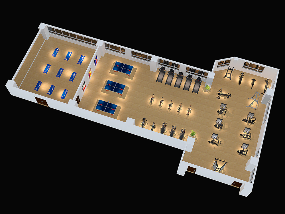 400㎡工会单位职工之家健身房规划方案